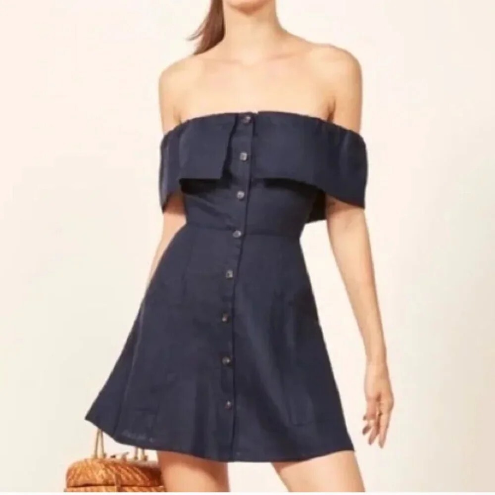 NWT Reformation Landy Dres- navy